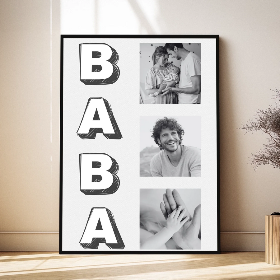 Kişiye Özel Baba Fotoğraf Kolajı Tablosu