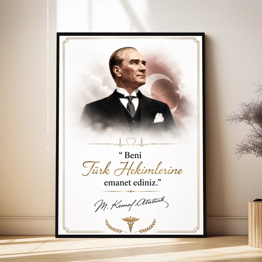 Beni Türk Hekimlerine Emanet Ediniz – Atatürk Tablosu