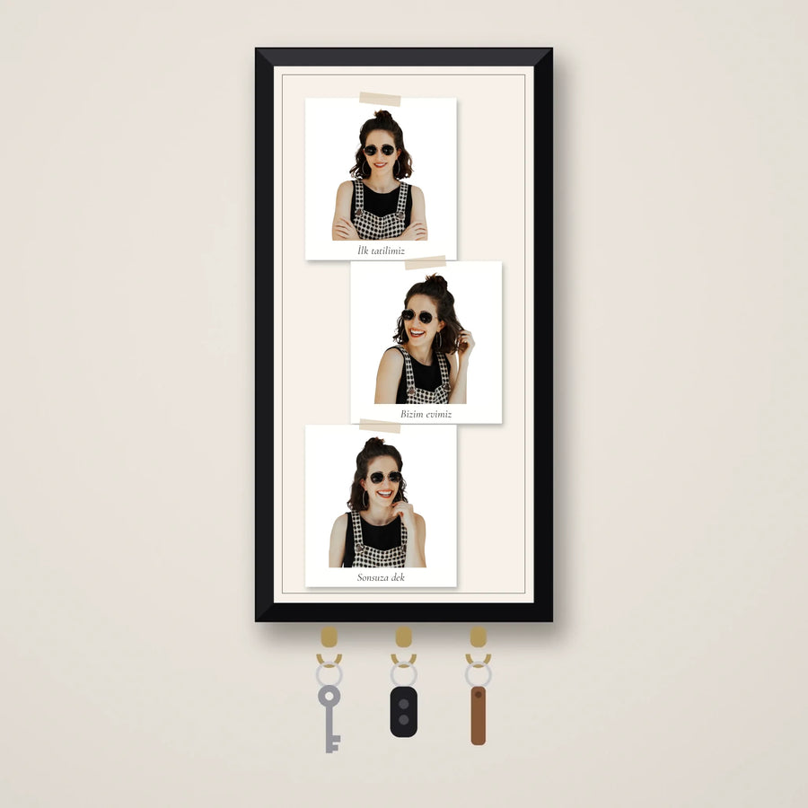 Kişiye Özel Polaroid Fotoğraflı Anahtar Askılığı