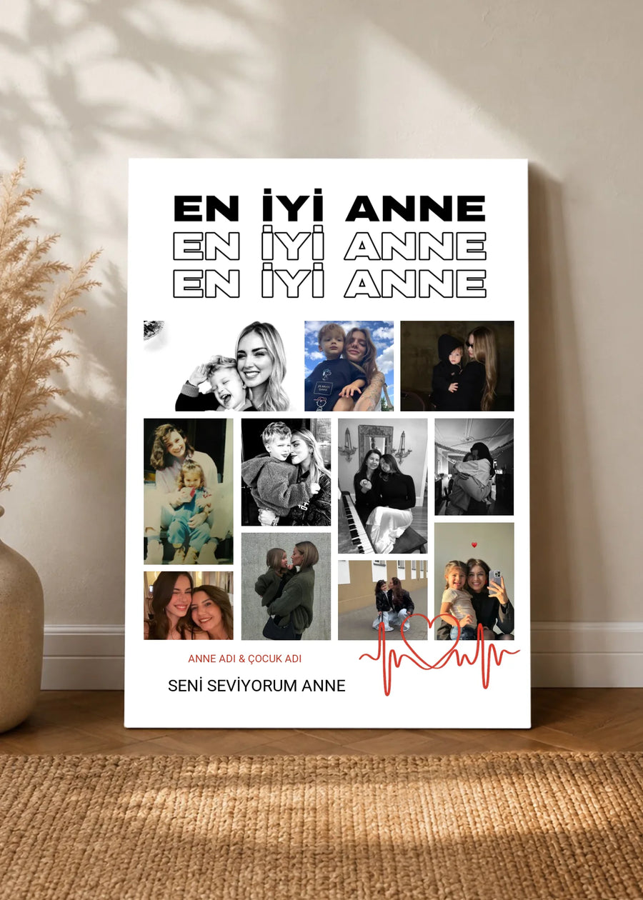 Kişiye Özel Anne Çocuk Kanvas Tablosu