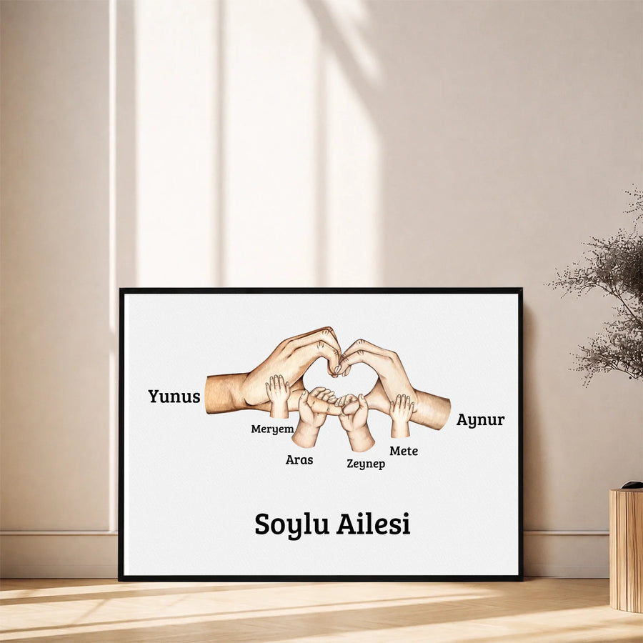 Kişiye Özel Aile El İzi Tablosu
