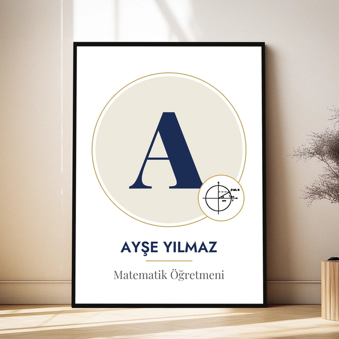 Kişiye Özel Öğretmen Baş Harfli Tablosu