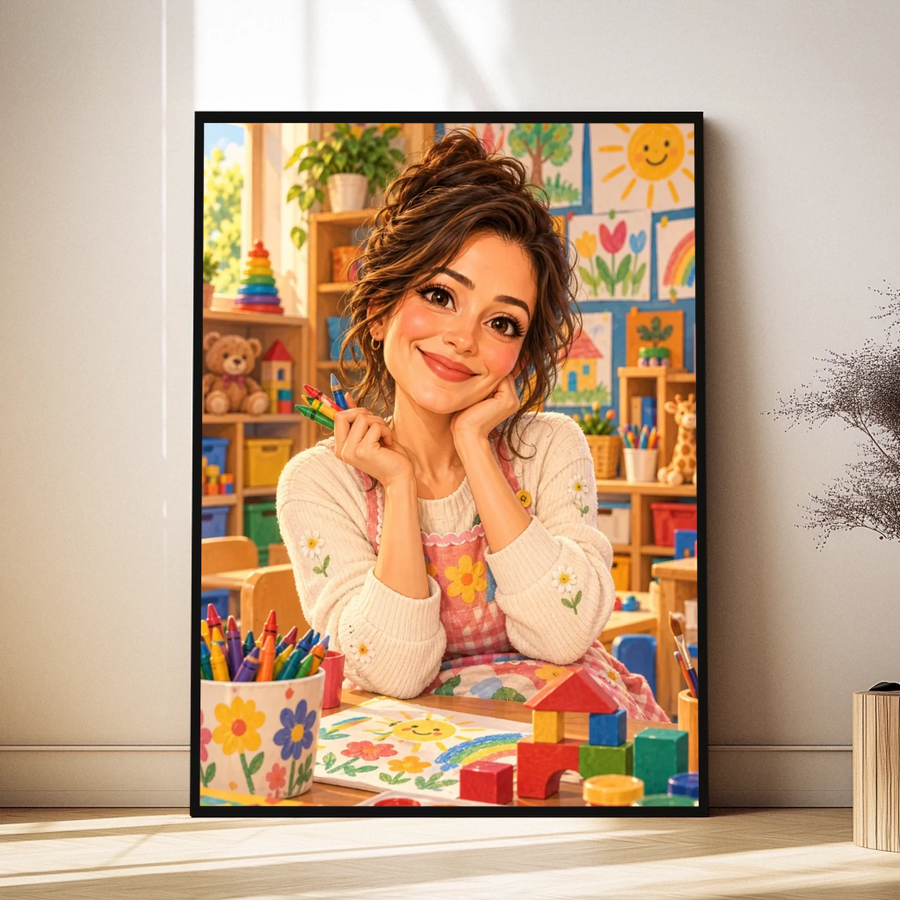 Okul Öncesi öğretmen karikatürü