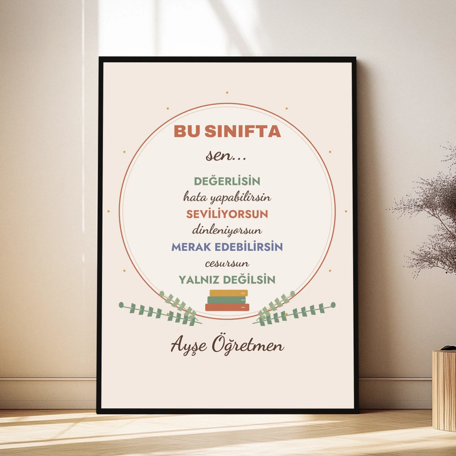 Kişiye Özel Öğretmen Bu Sınıfta Sen Tablosu
