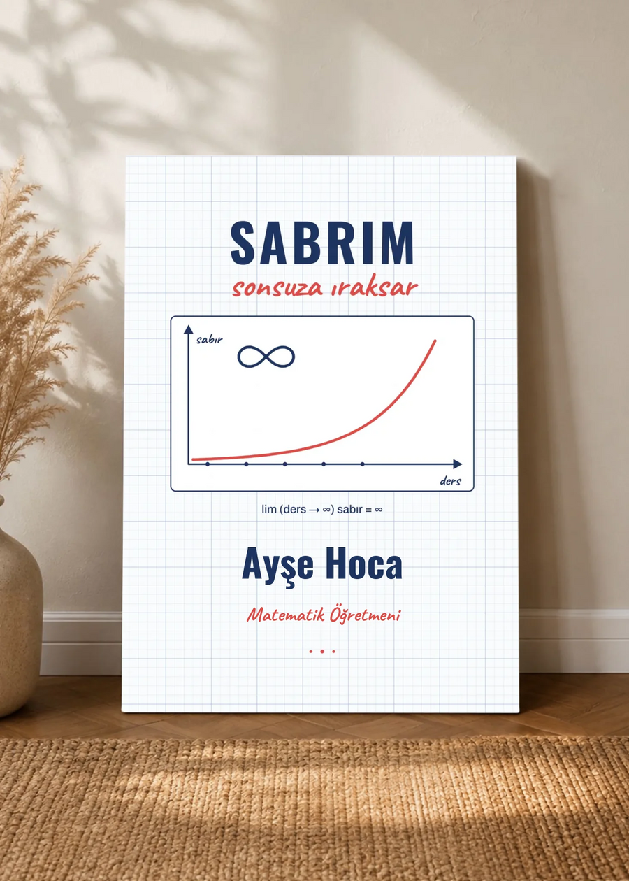 Kişiye Özel Matematik Öğretmeni Esprili Kanvas Tablosu