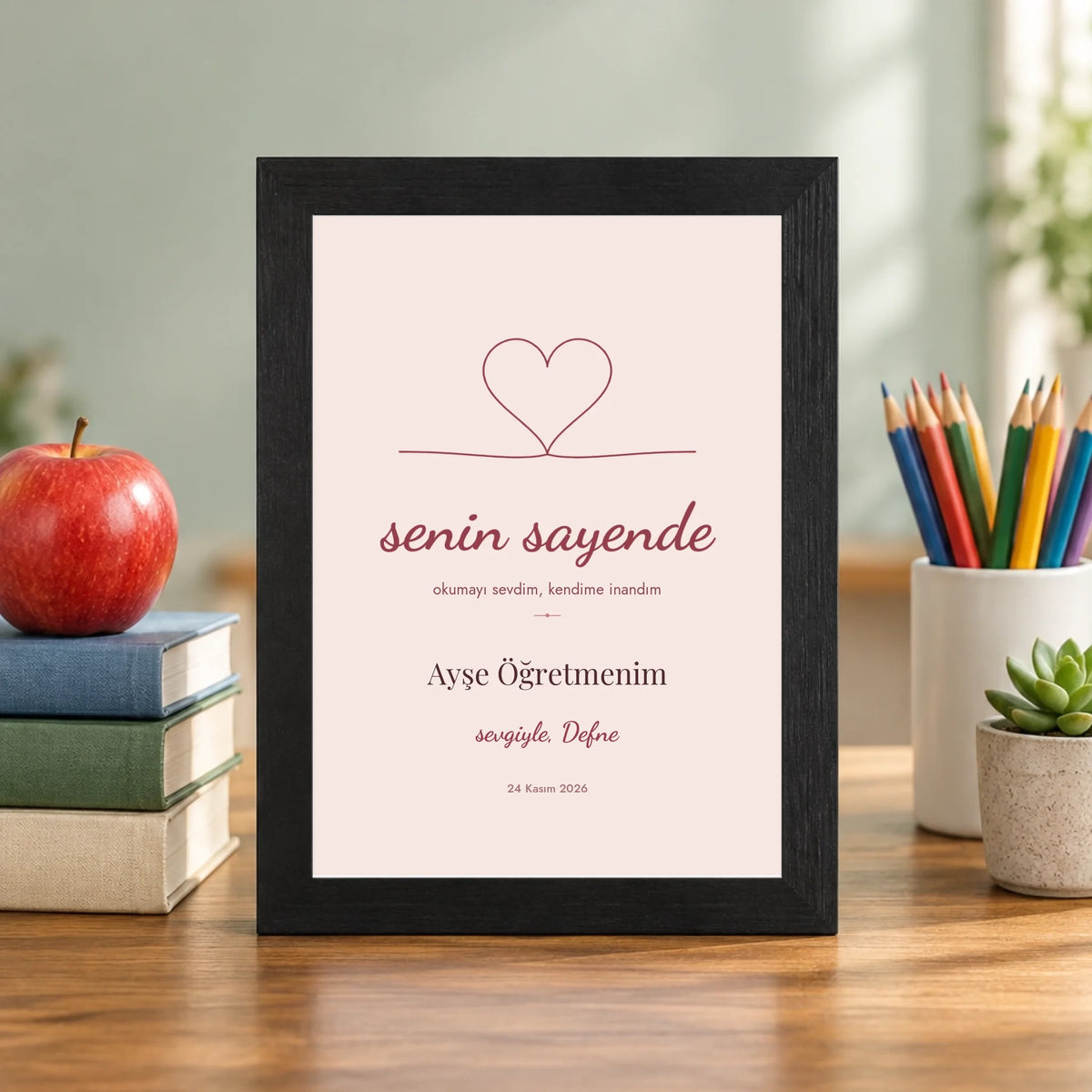 Öğretmen masasında – siyah