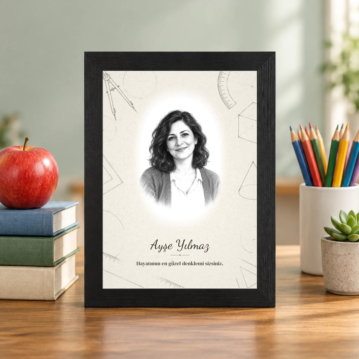 Öğretmen masasında – siyah