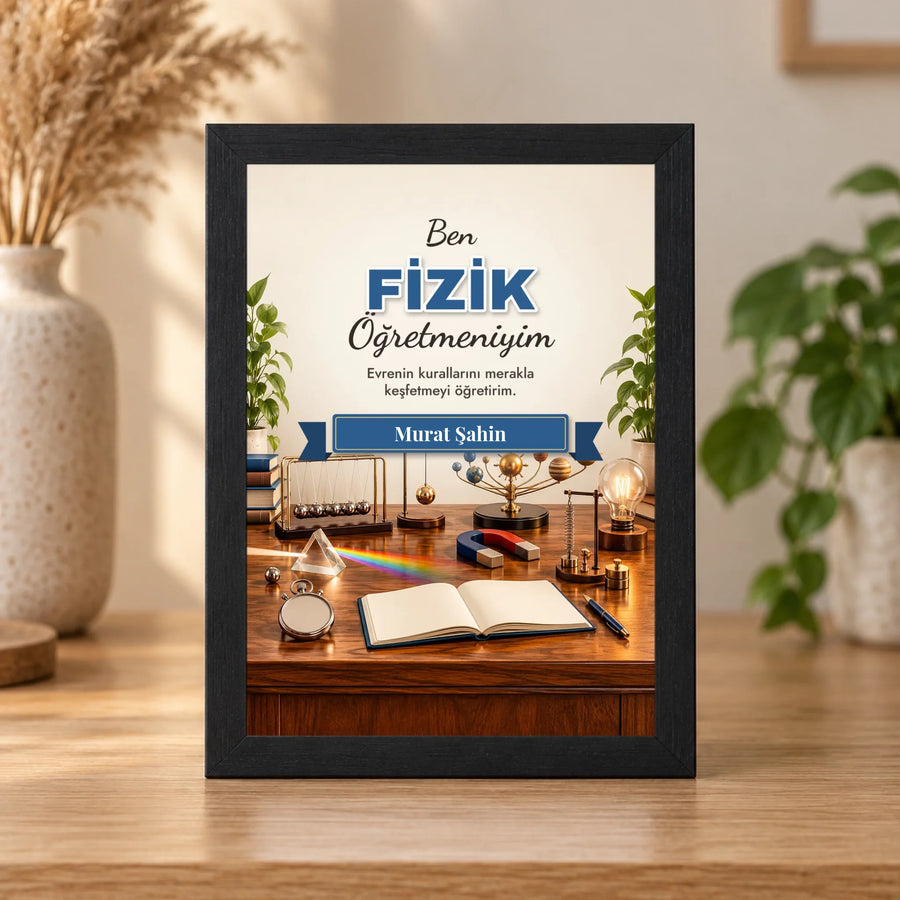 Kişiye Özel Fizik Öğretmeni 15x21 Masaüstü Çerçeve