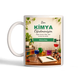 Kişiye Özel Kimya Öğretmeni Kupa Bardak