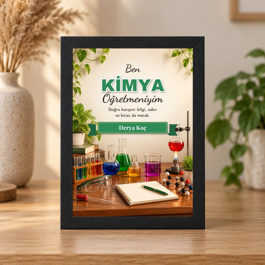 Kişiye Özel Kimya Öğretmeni 15x21 Masaüstü Çerçeve