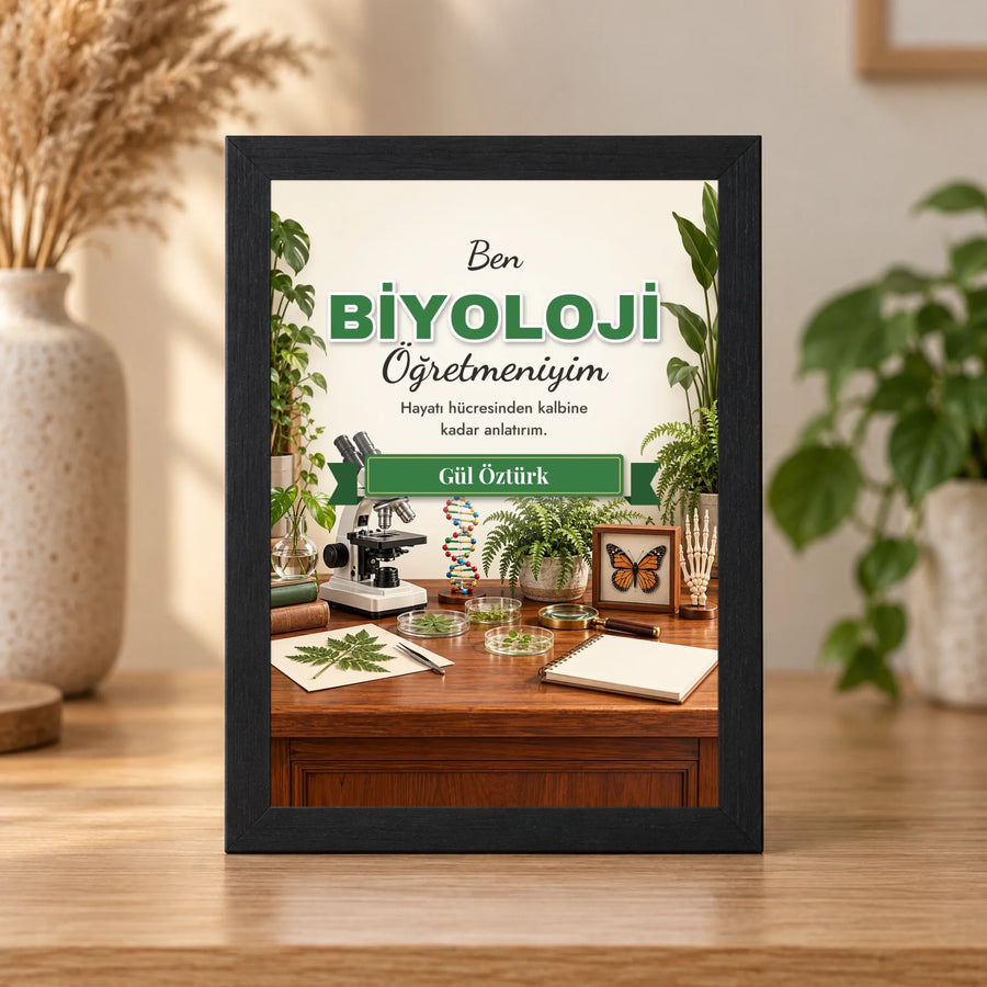 Kişiye Özel Biyoloji Öğretmeni 15x21 Masaüstü Çerçeve