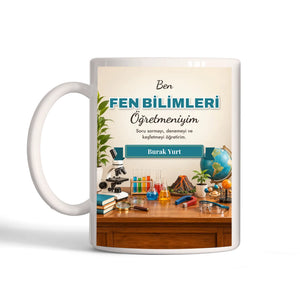 Kişiye Özel Fen Bilimleri Öğretmeni Kupa Bardak