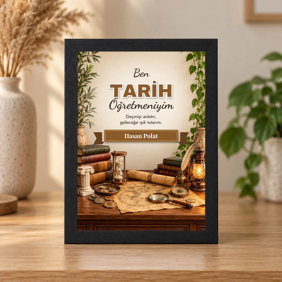 Kişiye Özel Tarih Öğretmeni 15x21 Masaüstü Çerçeve