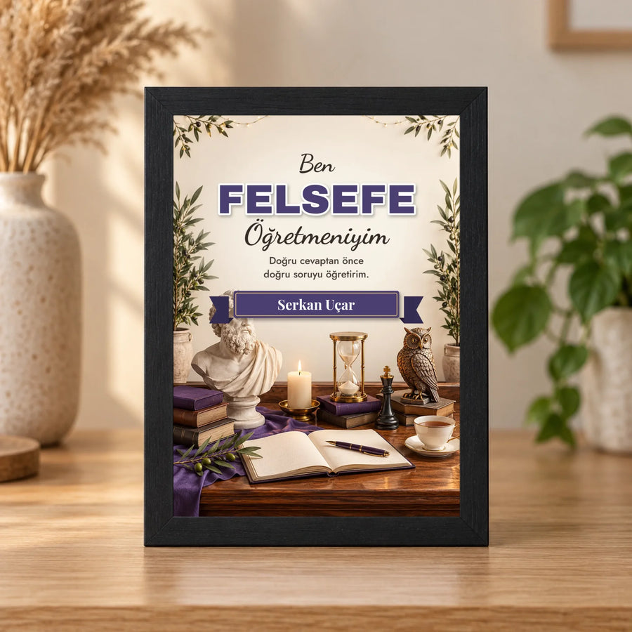 Kişiye Özel Felsefe Öğretmeni 15x21 Masaüstü Çerçeve