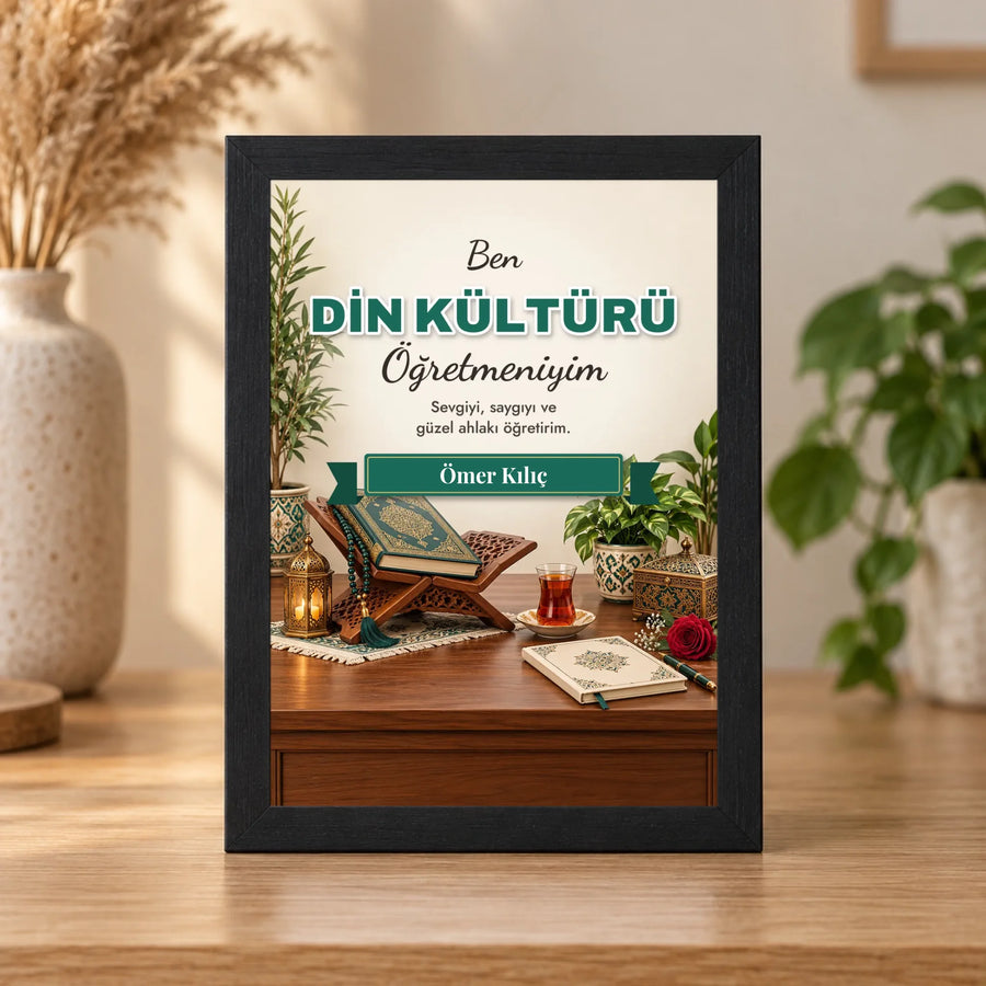 Kişiye Özel Din Kültürü Öğretmeni 15x21 Masaüstü Çerçeve