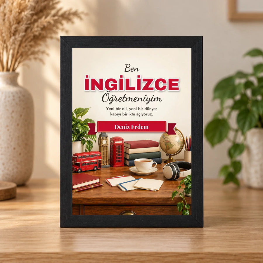Kişiye Özel İngilizce Öğretmeni 15x21 Masaüstü Çerçeve