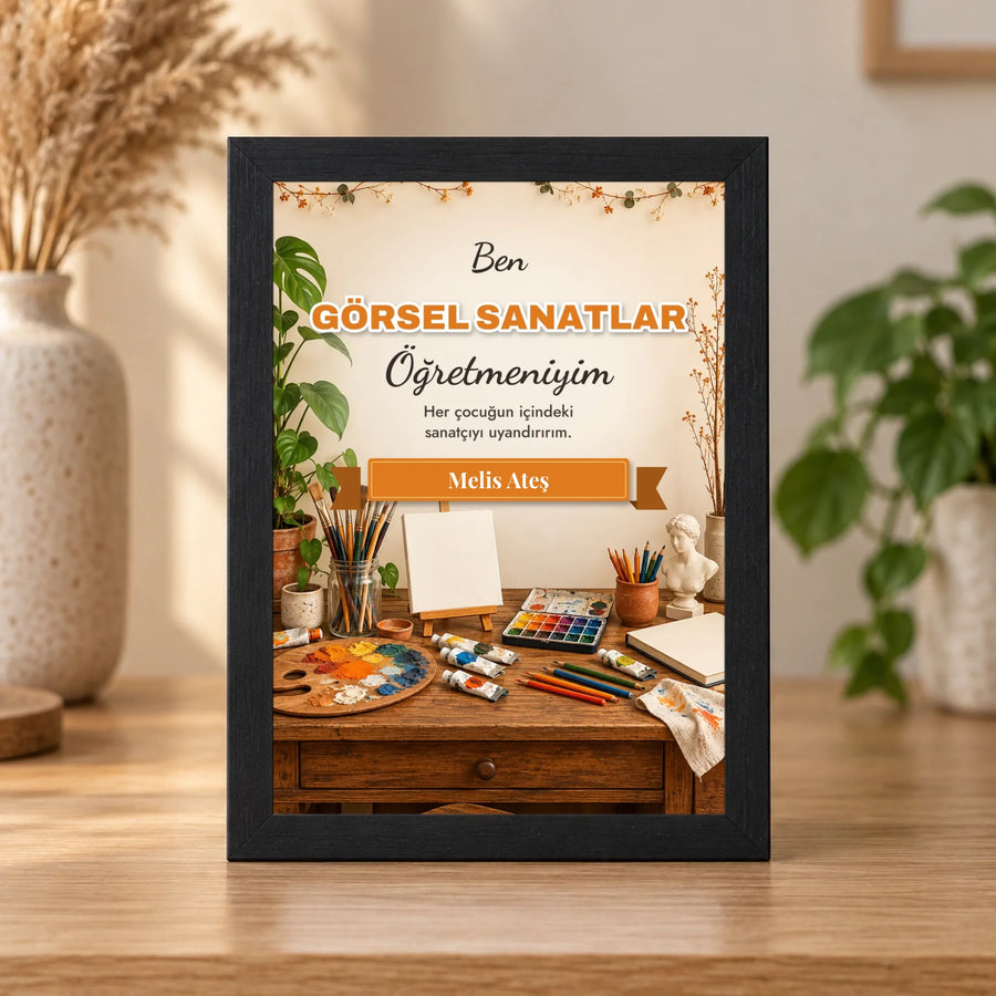 Kişiye Özel Görsel Sanatlar Öğretmeni 15x21 Masaüstü Çerçeve