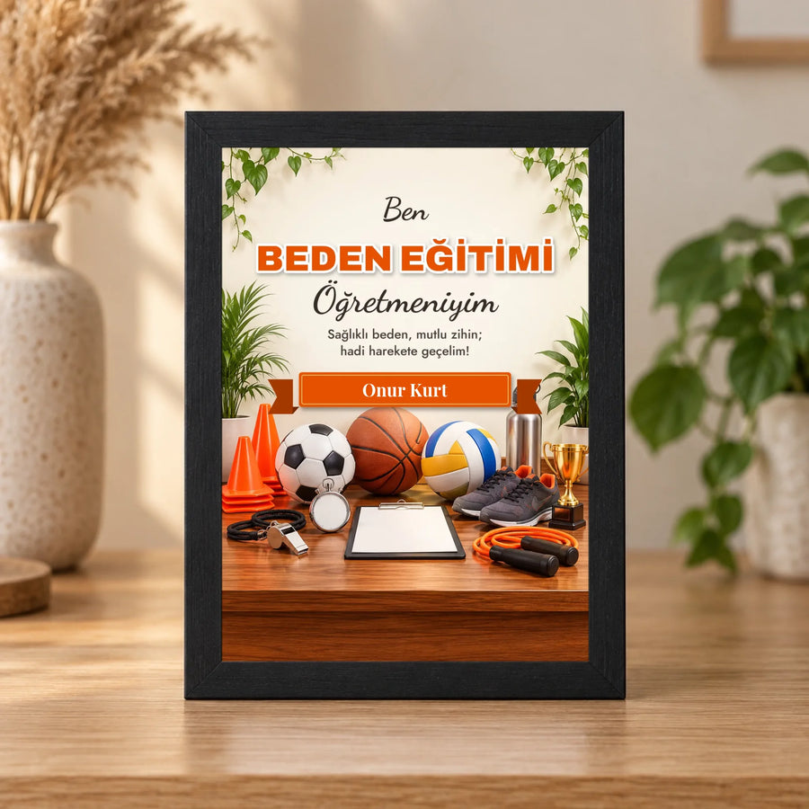 Kişiye Özel Beden Eğitimi Öğretmeni 15x21 Masaüstü Çerçeve