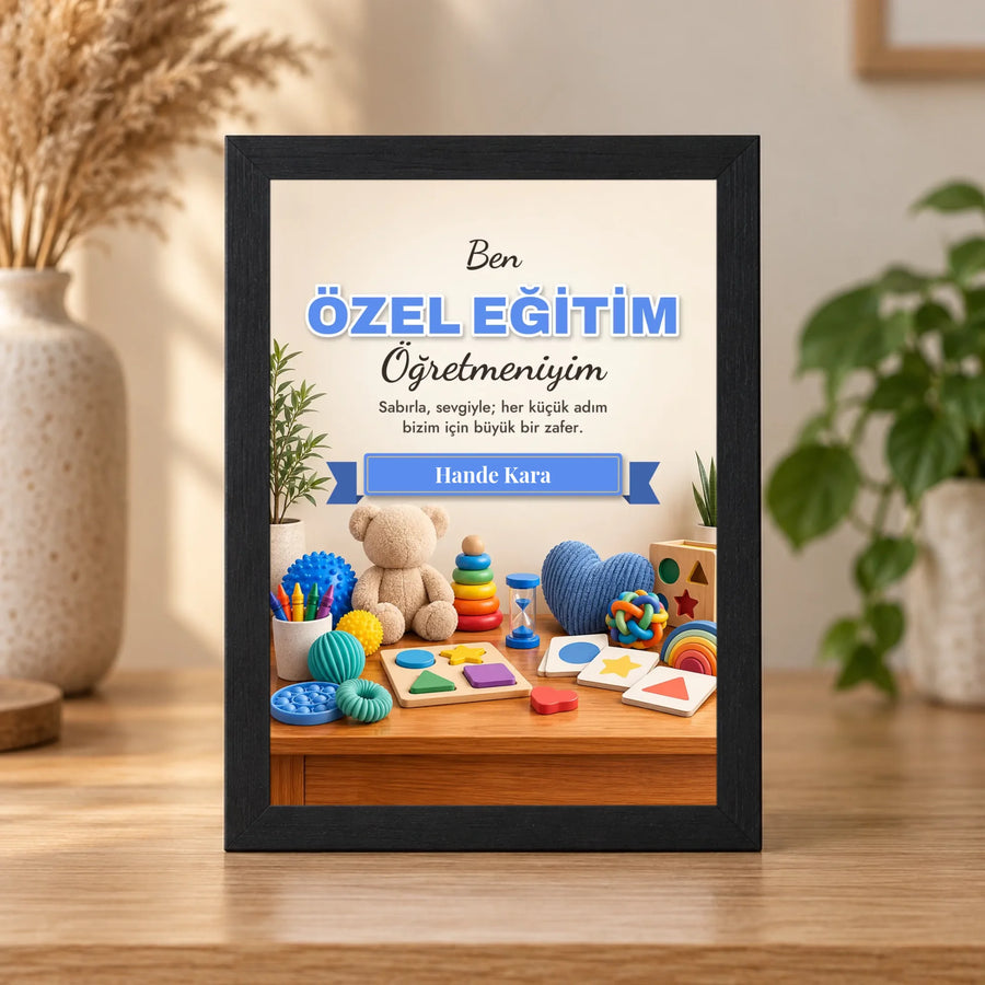 Kişiye Özel Özel Eğitim Öğretmeni 15x21 Masaüstü Çerçeve