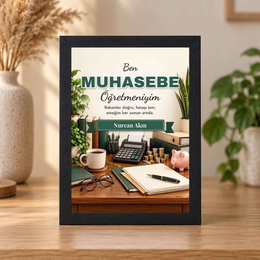 Kişiye Özel Muhasebe Öğretmeni 15x21 Masaüstü Çerçeve