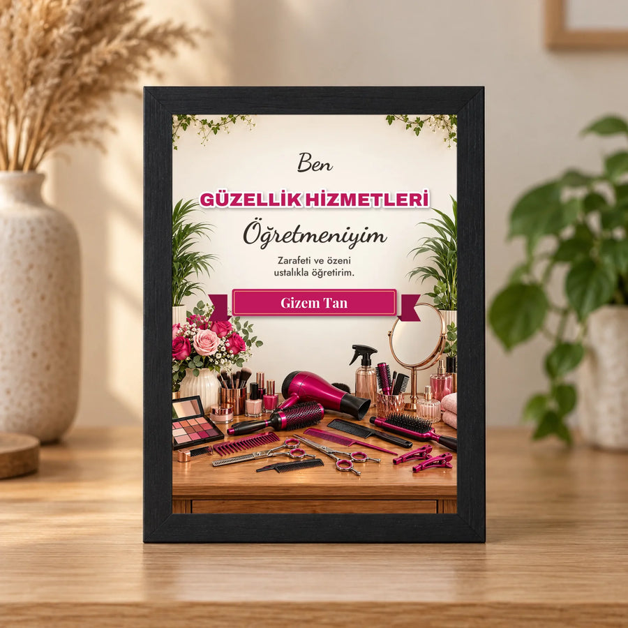 Kişiye Özel Güzellik Hizmetleri Öğretmeni 15x21 Masaüstü Çerçeve