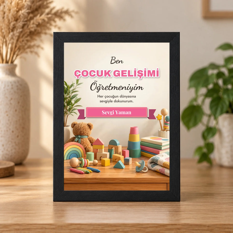 Kişiye Özel Çocuk Gelişimi Öğretmeni 15x21 Masaüstü Çerçeve