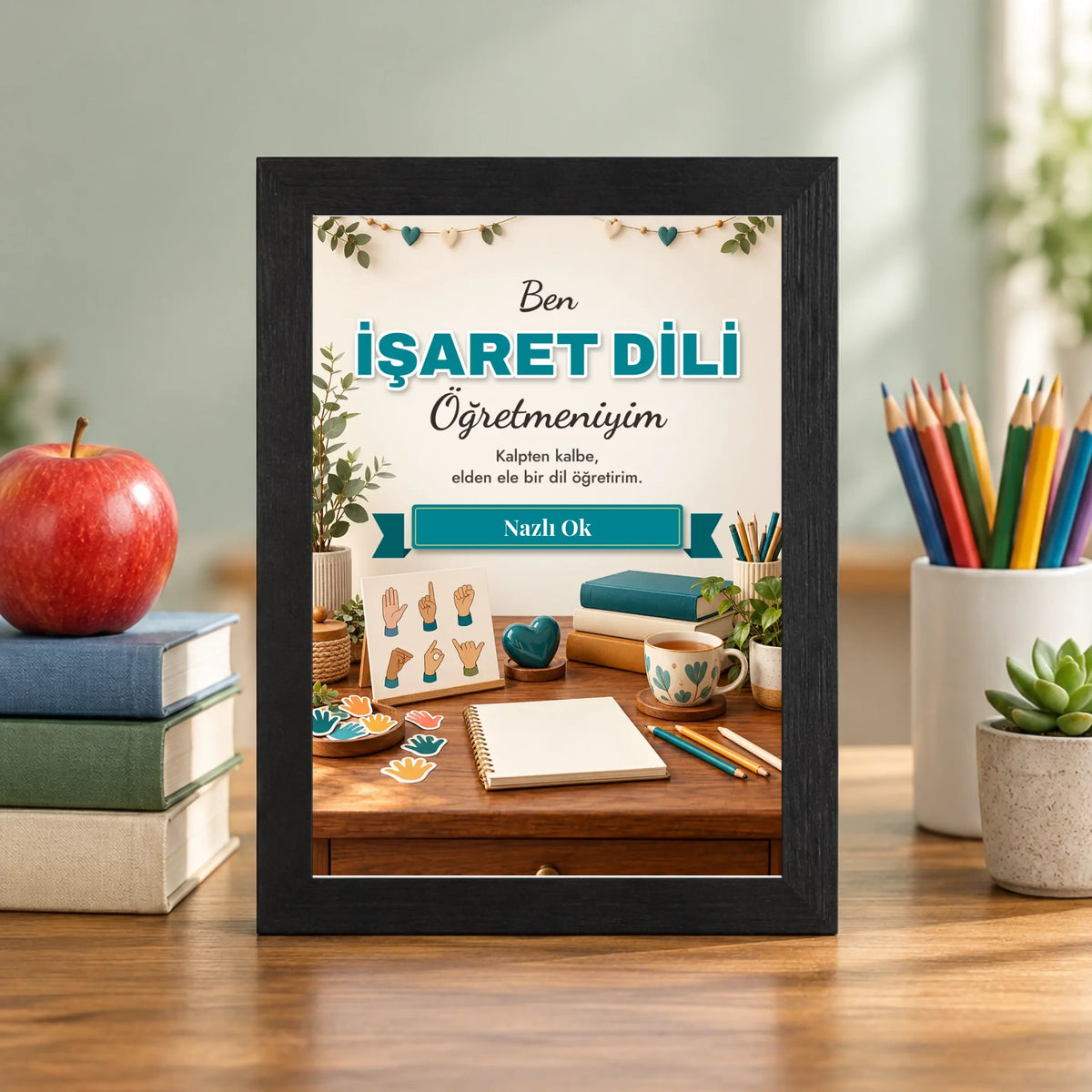 Öğretmen masasında – siyah