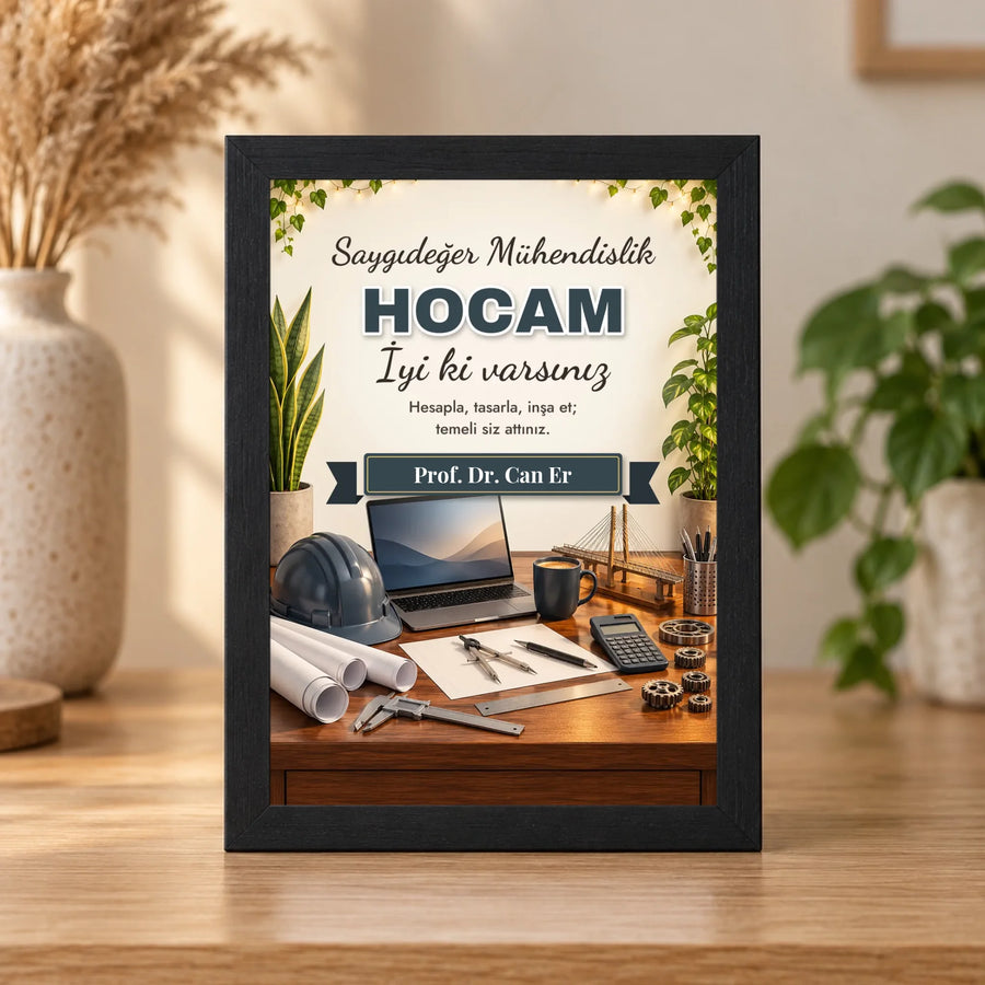 Kişiye Özel Mühendislik Hocası 15x21 Masaüstü Çerçeve