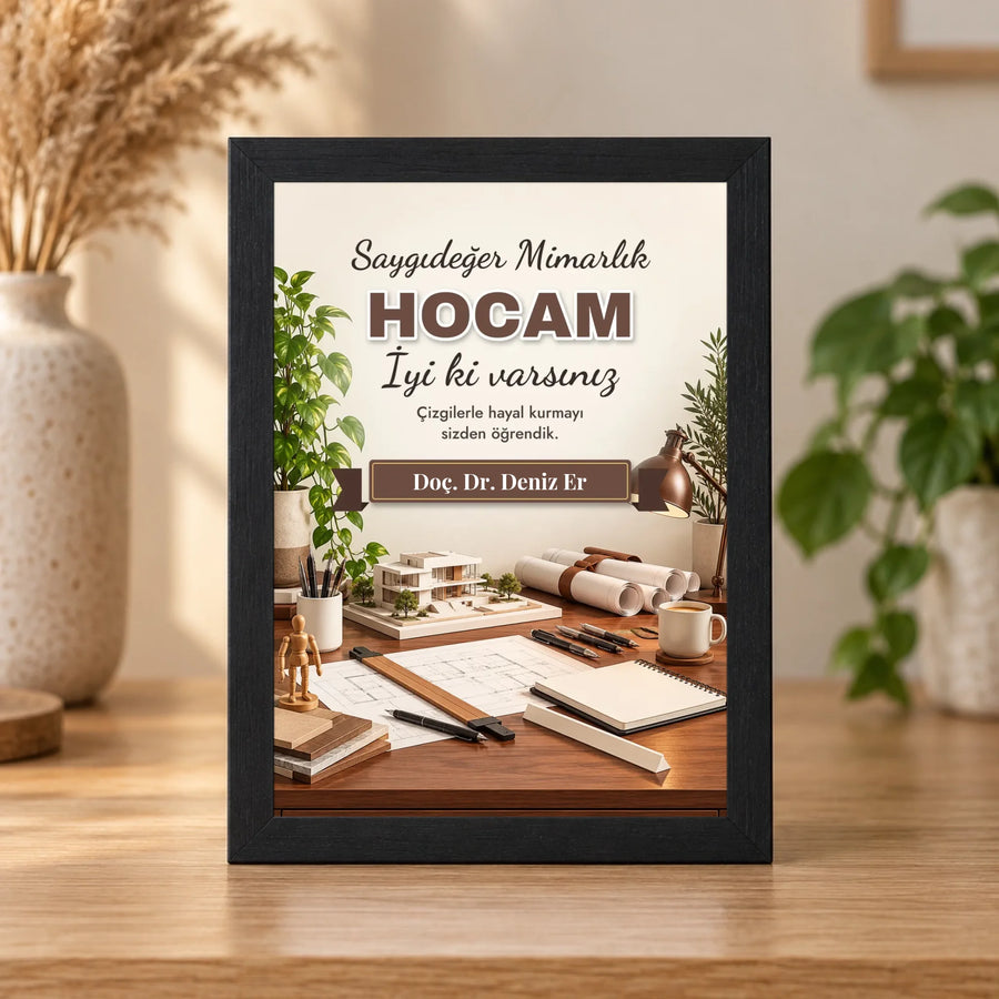 Kişiye Özel Mimarlık Hocası 15x21 Masaüstü Çerçeve