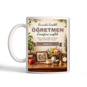 Kişiye Özel Emekli Öğretmen Kupa Bardak