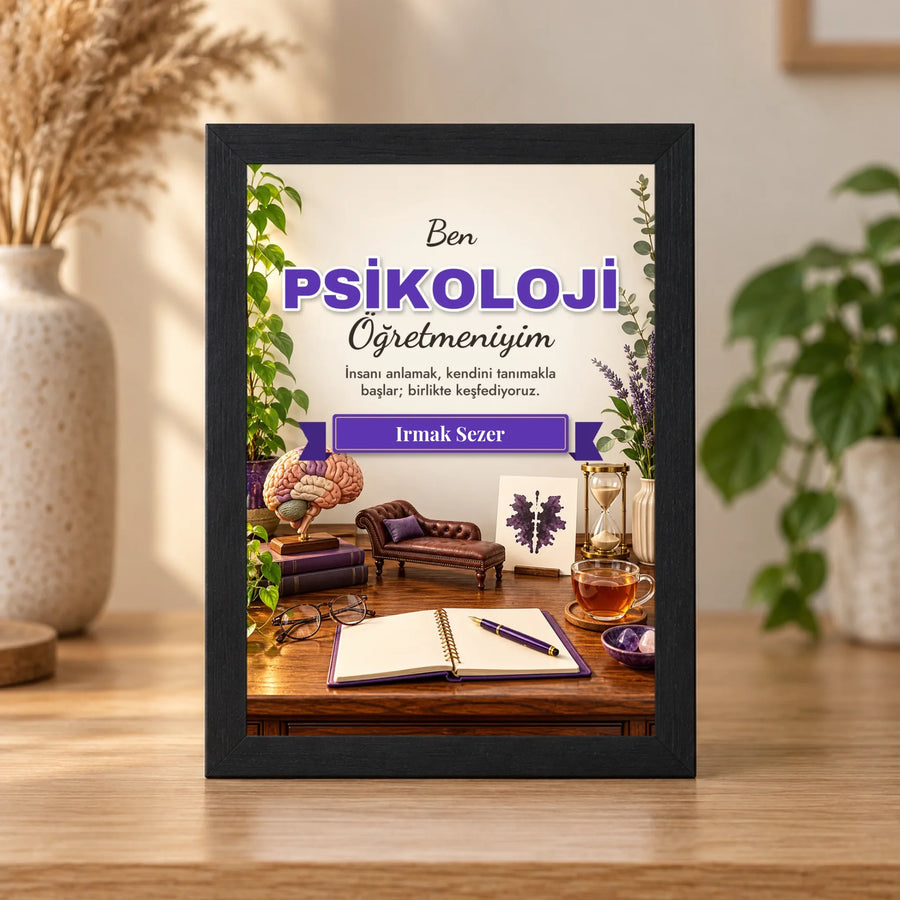 Kişiye Özel Psikoloji Öğretmeni 15x21 Masaüstü Çerçeve