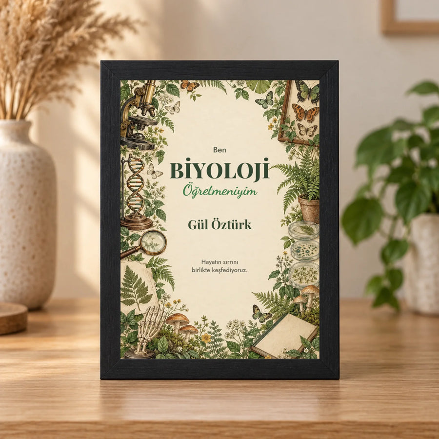 Kişiye Özel Biyoloji Öğretmeni 15x21 Masaüstü Çerçeve – Botanik