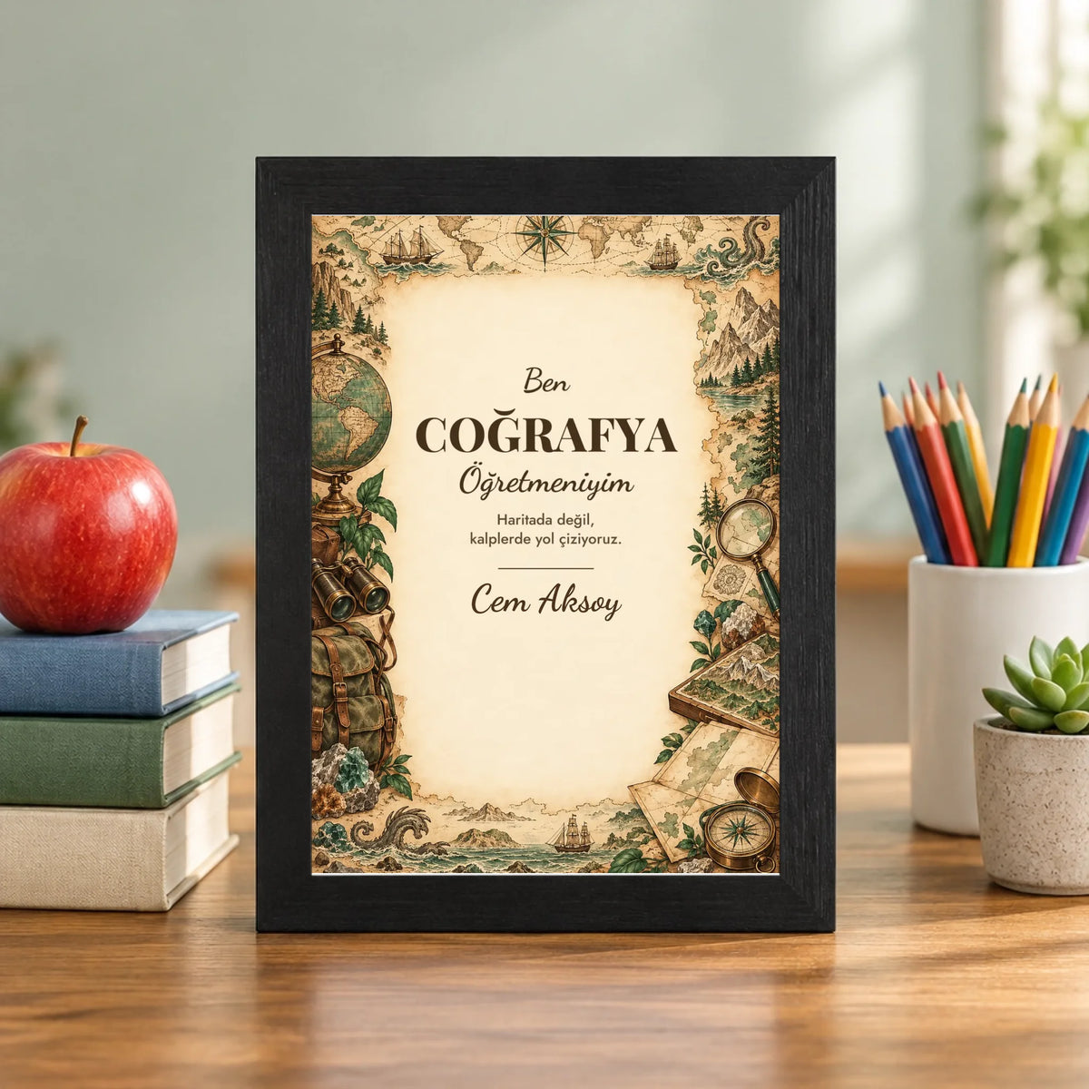 Öğretmen masasında – siyah