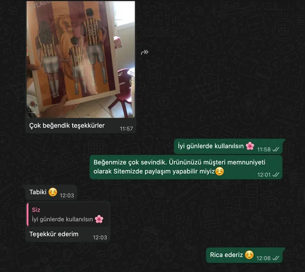 Müşterimizden gelen mesaj