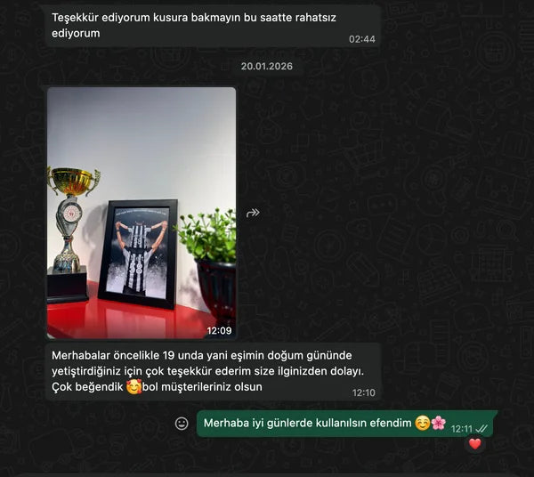 Müşterimizden gelen mesaj